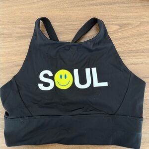 SoulCycle Black Sports Bra Racerback Design